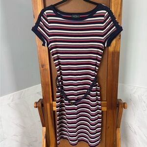 Ralph Lauren Navy and Red Striped Dress